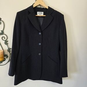Women's Black Pinstripe Blazer